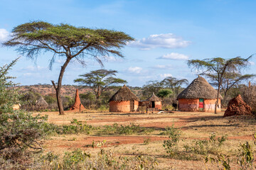 South Ethiopia, Traditional Borena village in the Yabello area. 