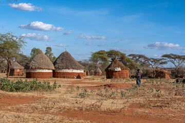 South Ethiopia, Traditional Borena village in the Yabello area. 