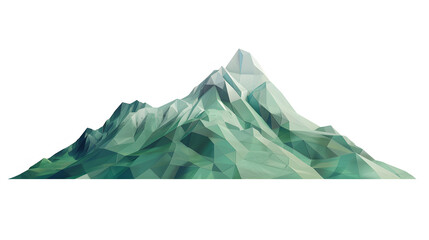 Mountain in digital polygonal style illustration isolated on white background