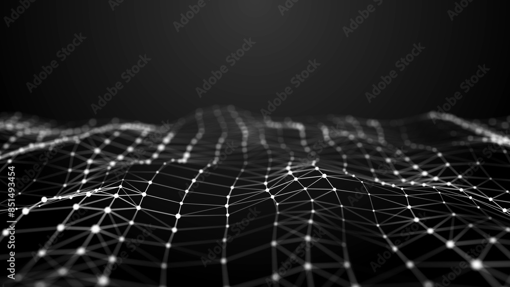 Poster modern design of network connection structure. abstract background with interlacing dots and lines. 