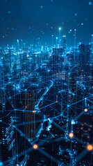 3D rendering of futuristic cityscape