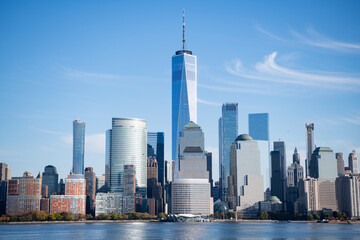 The skyline of New York City, United States, USA. NYC landmarks. Amazing panorama view of New York...