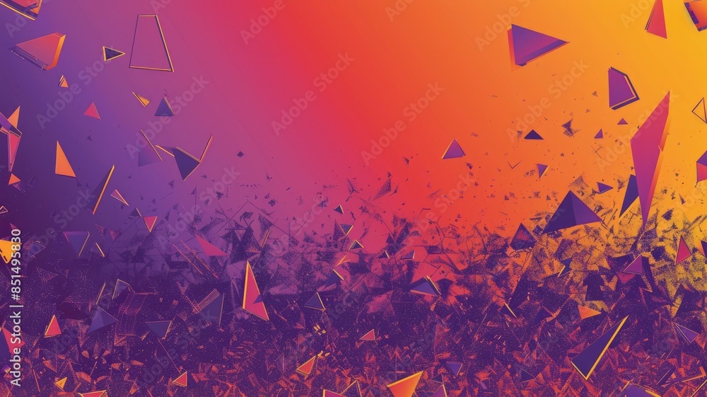 Poster dynamic and vibrant geometric pattern with colorful shapes and seamless design ideal for digital med