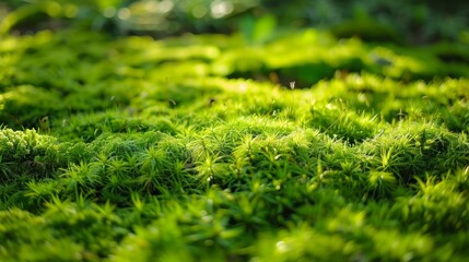 Close up on moss in nature