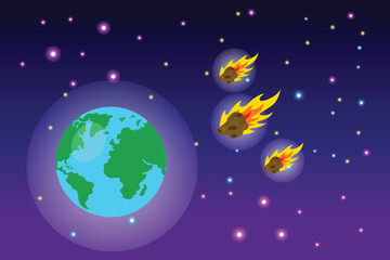 Outer space concept. Colored flat vector illustration isolated.