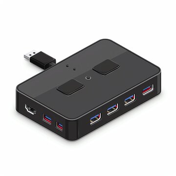 A docking station clipart, computer hardware element, vector illustration, black, isolated on white background