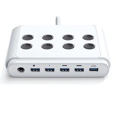 A power strip clipart, computer hardware element, vector illustration, white, isolated on white background