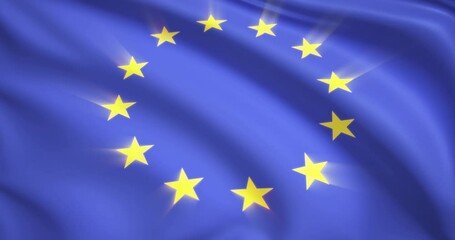 flag of the European Union. European Union flag background. 4k 60FPS	