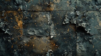 Obraz premium Damaged Tiles Close-Up