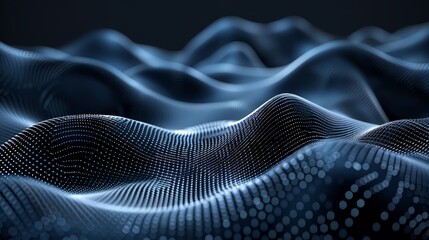 Abstract Blue Wavy Dots