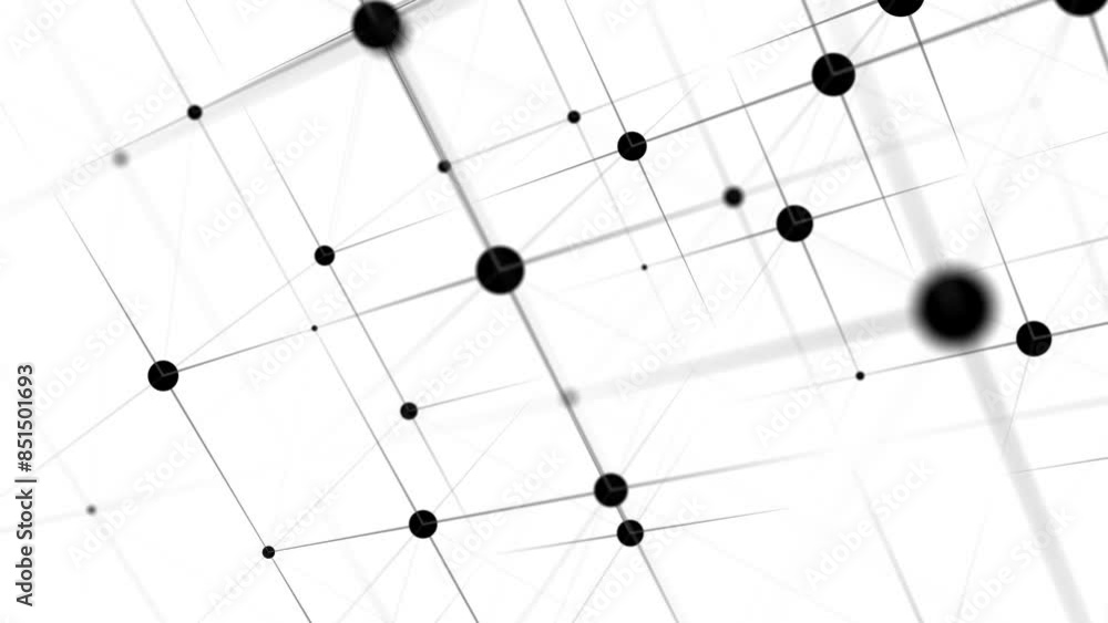 Poster Information storage cells. Abstract background with dots and lines. Network connection structure. Big data digital background. 3D rendering.