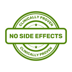 No side effects stamp, safe product, medicine and dietary supplements, no aftereffect seal, vector
