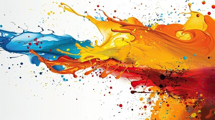 Abstract paint splatters in dynamic composition