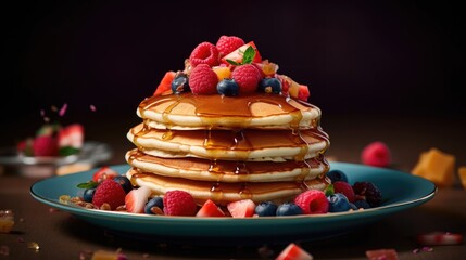 Delicious pancake with honey 