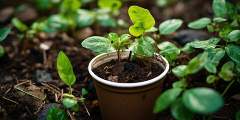 Young Plant In Recycled Paper Cup. Symbol Of Renewal And Eco Awareness. Sustainability Concept. Generative AI