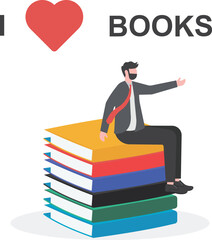 i love book, business concept vector illustration

