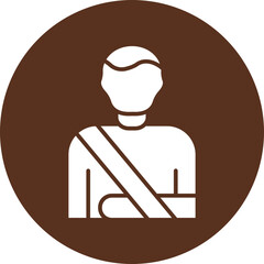 Broken Arm Glyph Circle Icon