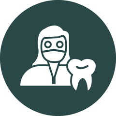 Female Dentist Glyph Circle Icon