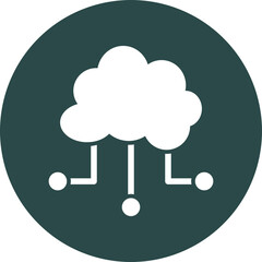 Cloud Based Architecture Glyph Circle Icon