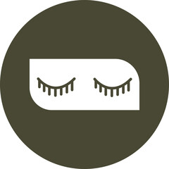 Eyelashes Glyph Circle Icon