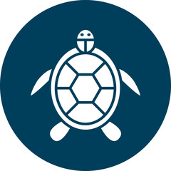 Obraz premium Turtle Glyph Circle Icon