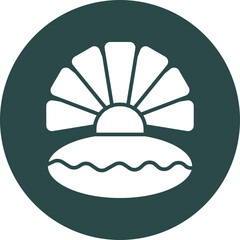 Oyster Glyph Circle Icon
