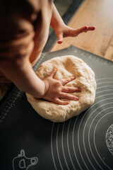a handprint on the dough