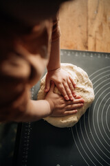 a handprint on the dough