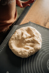 a handprint on the dough