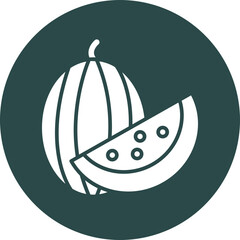 Watermelon Glyph Circle Icon