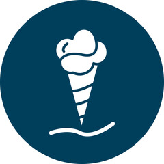Ice Cream Glyph Circle Icon