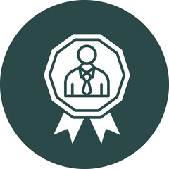 Employee Of The Month Glyph Circle Icon