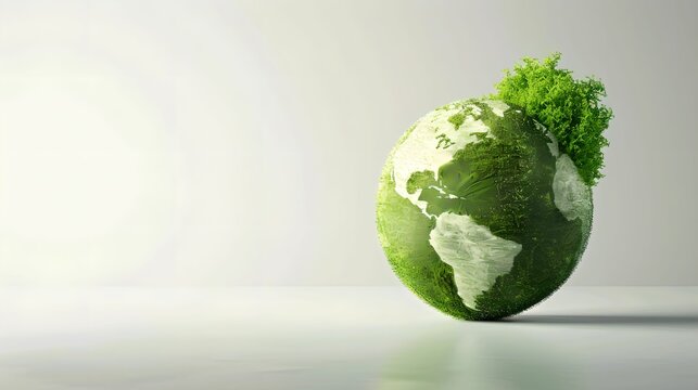 Shield hovering over small green globe insurance planet protection