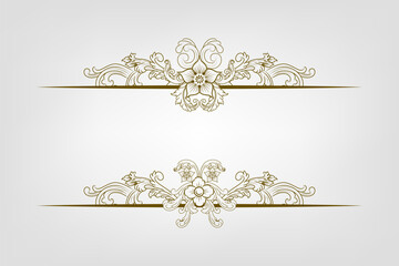 Classic Vintage Baroque Victorian Frames Separator Elements Classic Wedding Invitation