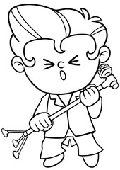 Illustration of Cartoon singer Dream Career and Inspiration for coloring page