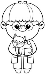 Illustration of Cartoon veterinary Dream Career and Inspiration for coloring page