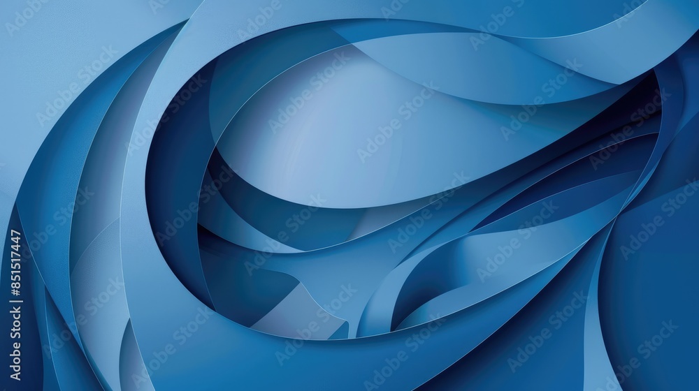 Poster modern abstract blue background with overlapping shapes and a central text space, ideal for creative