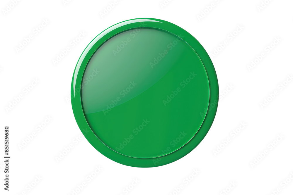 Poster glossy green button icon isolated on transparent background. perfect for web design, mobile apps, or