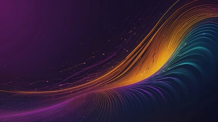 Fototapeta premium A vibrant, abstract digital artwork featuring swirling lines of various colors, including purple, orange, and teal, creating a dynamic and fluid design that evokes energy and motion.