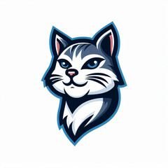 Obraz premium cat mascot logo icon in white background