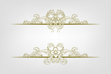 Fototapeta premium Classic Vintage Baroque Victorian Frames Separator Elements Classic Wedding Invitation