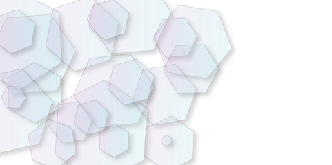 Abstract multi color geometric hexagon background with shadow. Hexagonal pattern background. 3D Futuristic abstract honeycomb mosaic white background. geometric mesh cell texture. 
