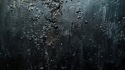 Fototapeta premium Black Surface With Water Droplets