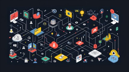 Digital Network Illustration