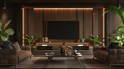 Stylish and modern living room with comfortable furniture