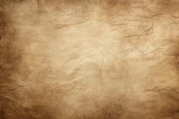 Processed collage of ancient scroll sheet of brown aged paper texture. Background for banner
