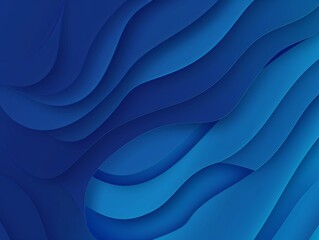 Abstract Blue Waves, Layered Paper Art, Gradient Shades
