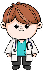 Illustration of Cartoon doctor Dream Career and Inspiration for toddler