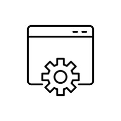 Website configuration outline icons, minimalist vector illustration ,simple transparent graphic element .Isolated on white background