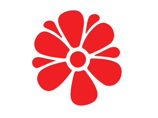 Vector black silhouette of a rose flower with stem isolated on a white background.